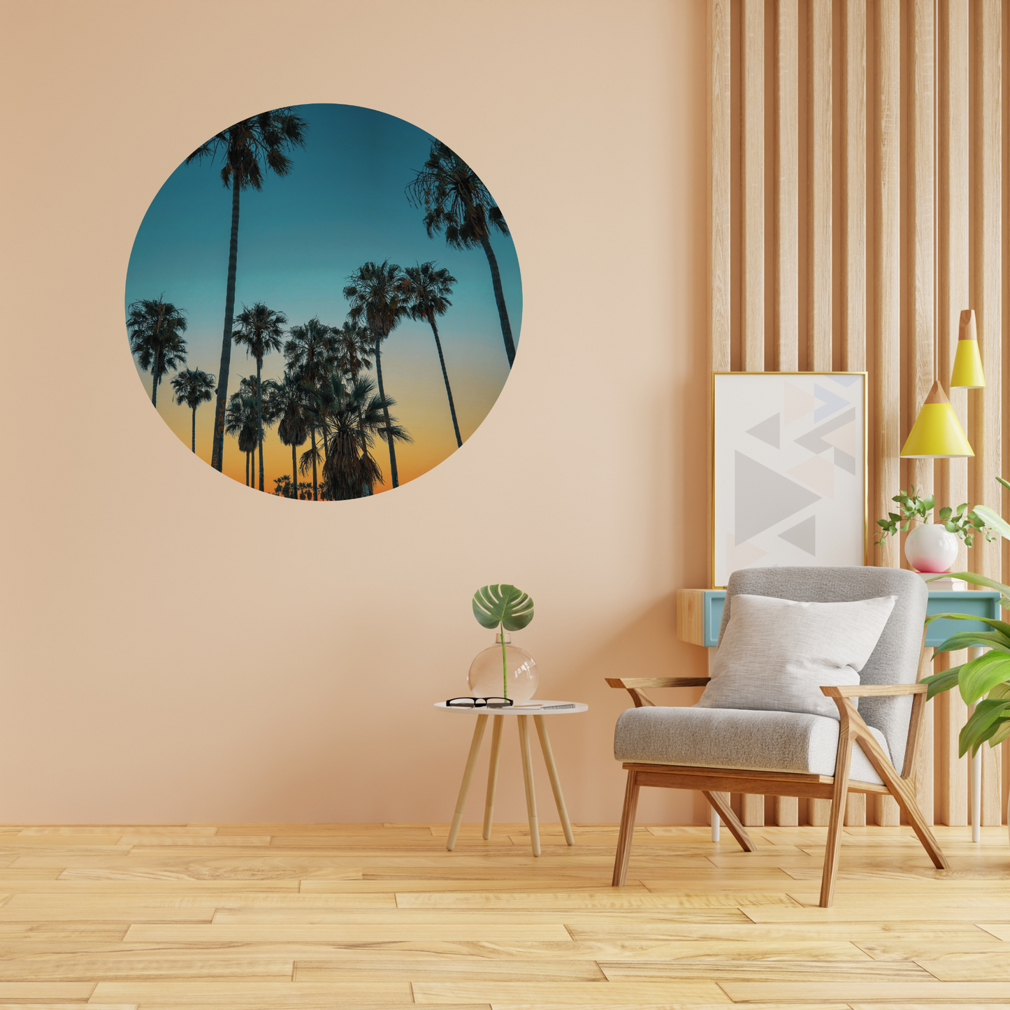 Round Wall Sticker – “Palm Trees 2"