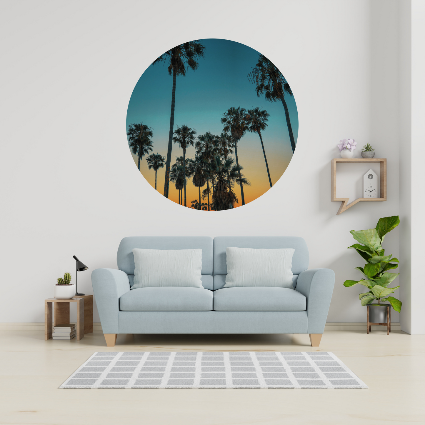 Round Wall Sticker – “Palm Trees 2"