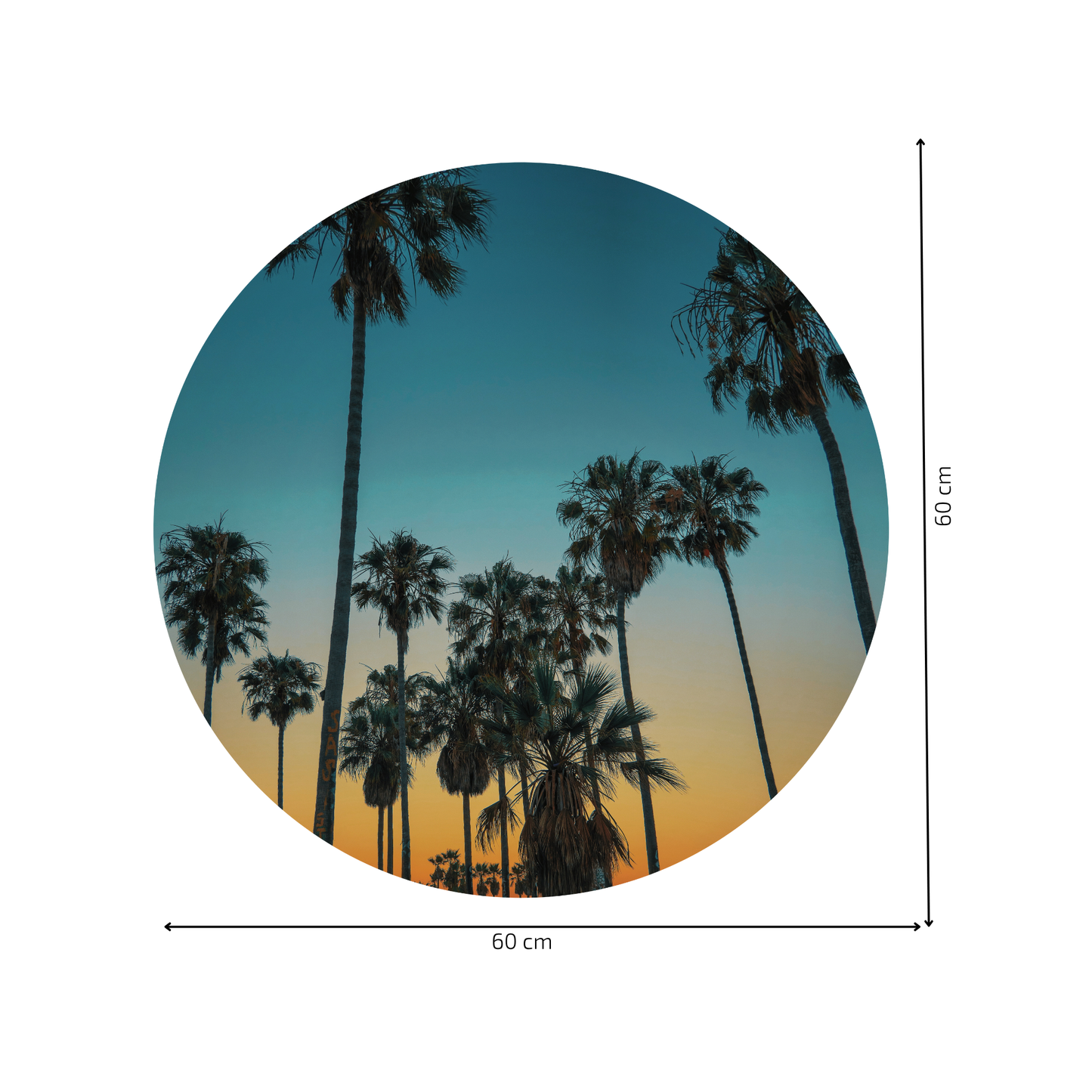Round Wall Sticker – “Palm Trees 2"