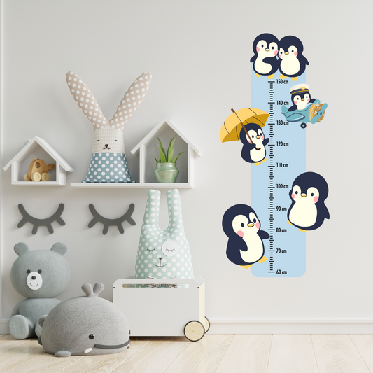 Children’s Measuring Textile Wall Sticker – Penguins