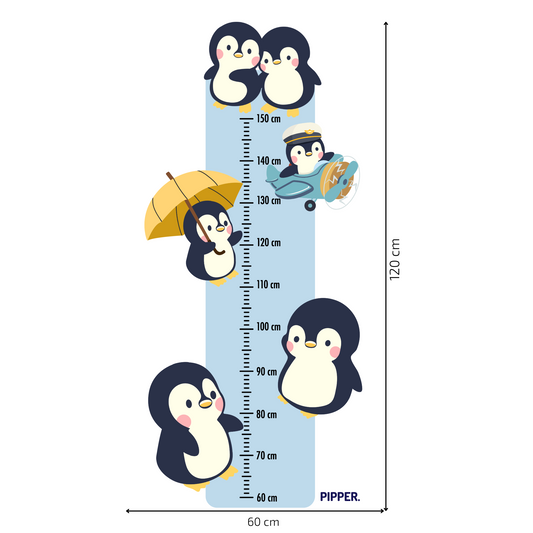 Children’s Measuring Textile Wall Sticker – Penguins