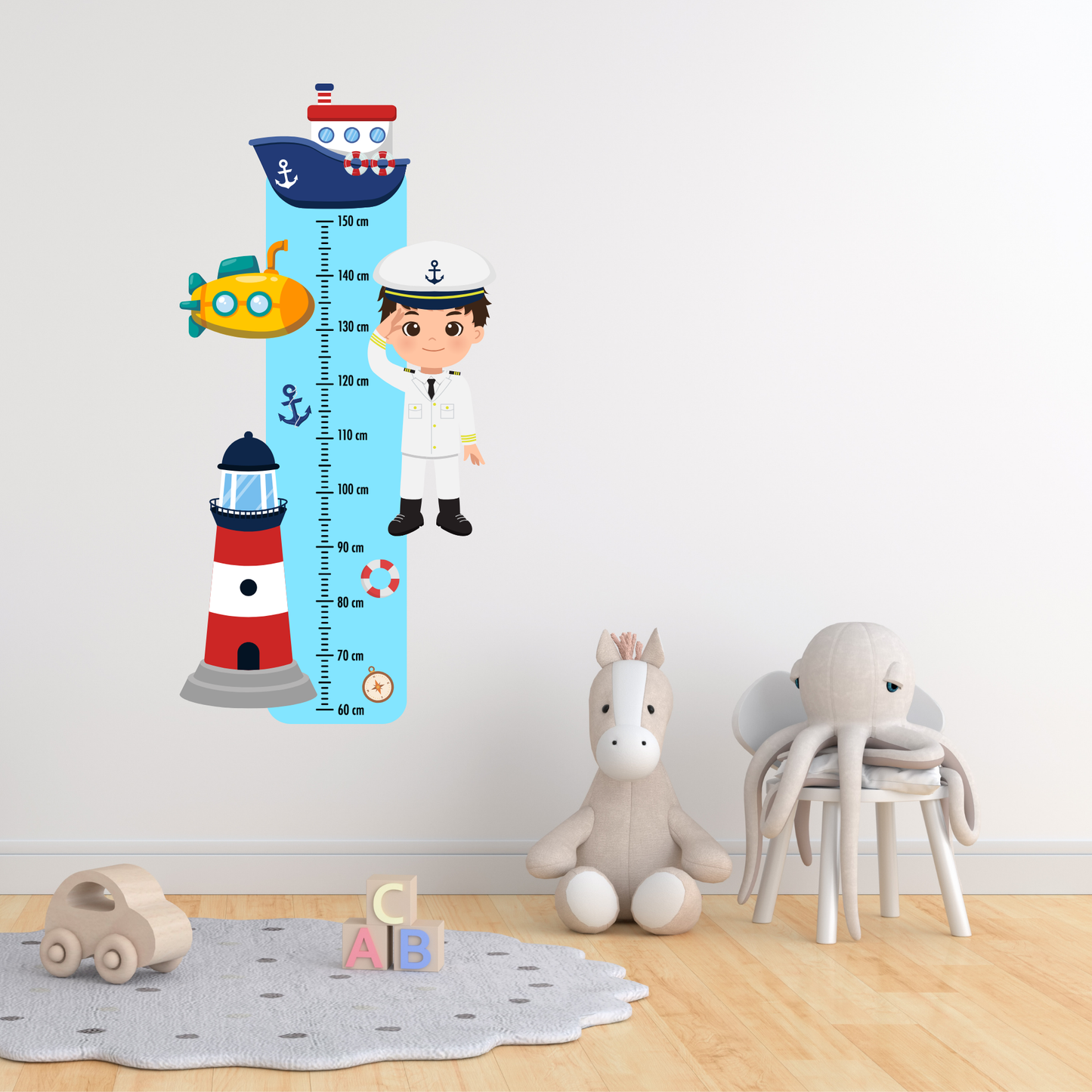 Children’s Measuring Textile Wall Sticker – Sailor