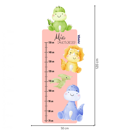 Children’s Measuring with Name Textile Wall Sticker – Dinosaurs