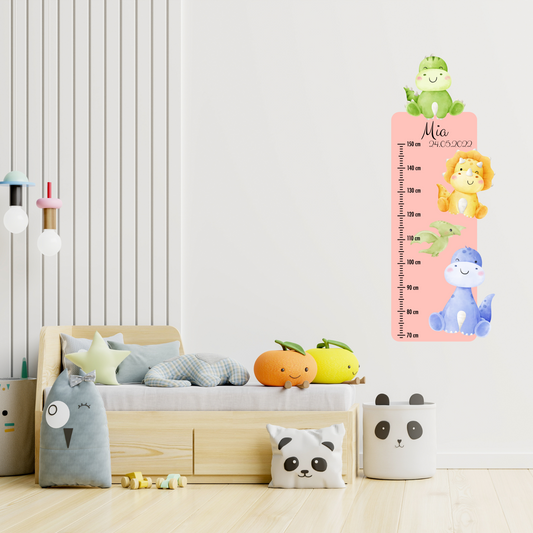 Children’s Measuring with Name Textile Wall Sticker – Dinosaurs