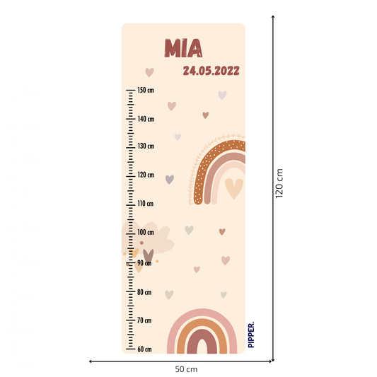Children’s Measuring with Name Textile Wall Sticker – Rainbow