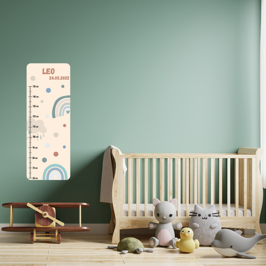 Children’s Measuring with Name Textile Wall Sticker – Rainbow 2