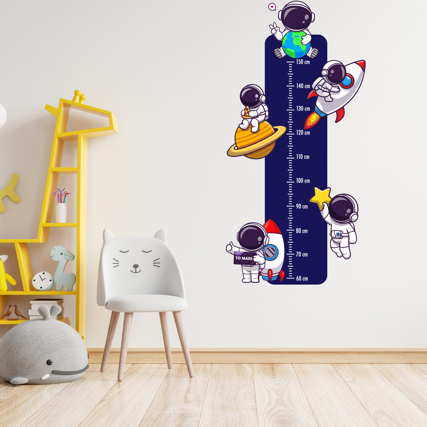 Children’s Measuring Textile Wall Sticker – Astronauts
