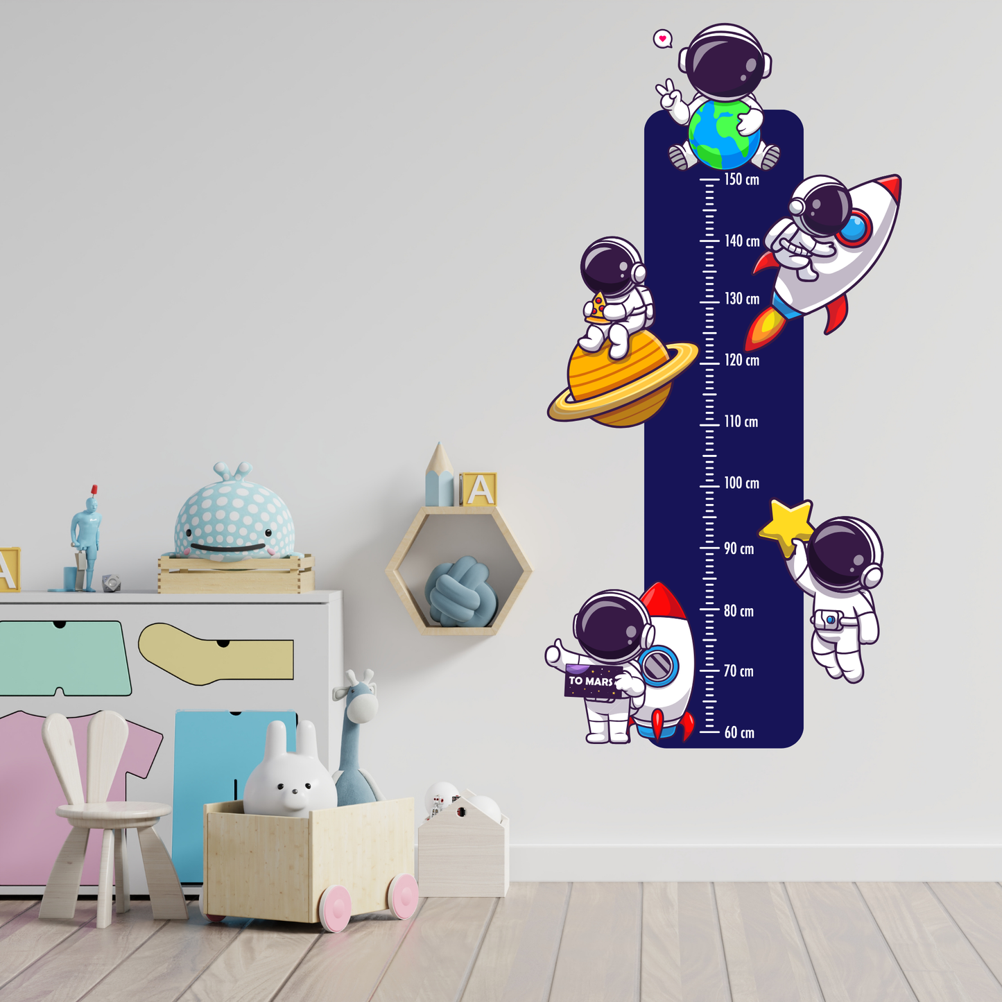 Children’s Measuring Textile Wall Sticker – Astronauts