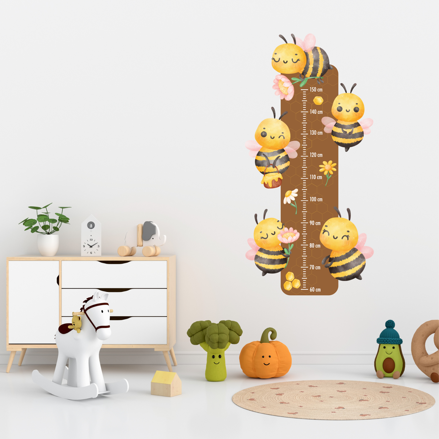 Children’s Measuring Textile Wall Sticker – Bees