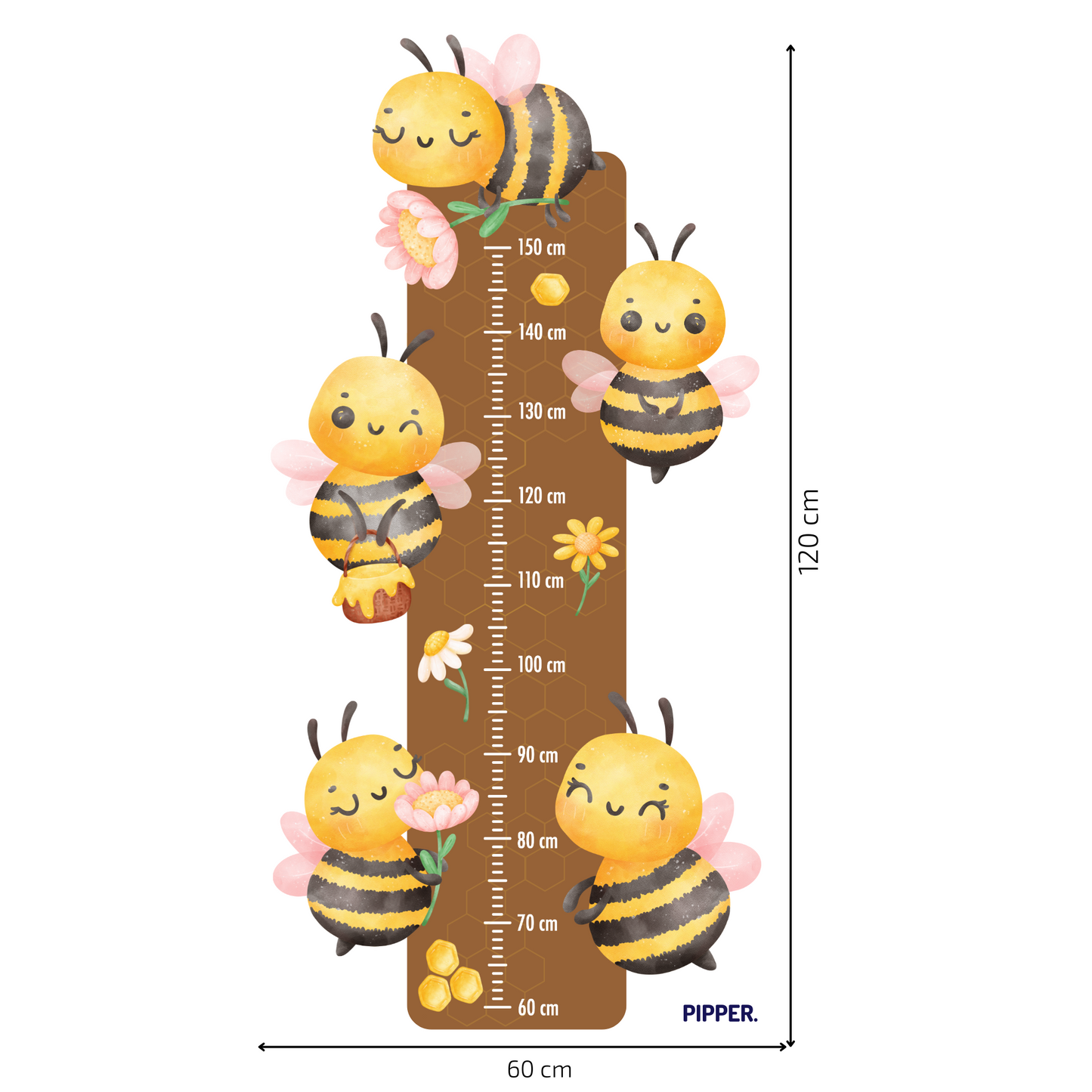 Children’s Measuring Textile Wall Sticker – Bees