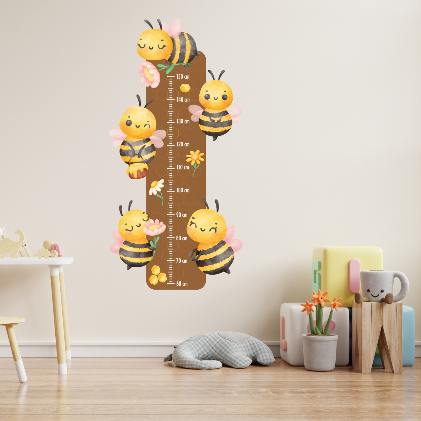 Children’s Measuring Textile Wall Sticker – Bees