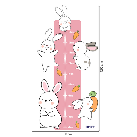 Children’s Measuring Textile Wall Sticker – Bunnies