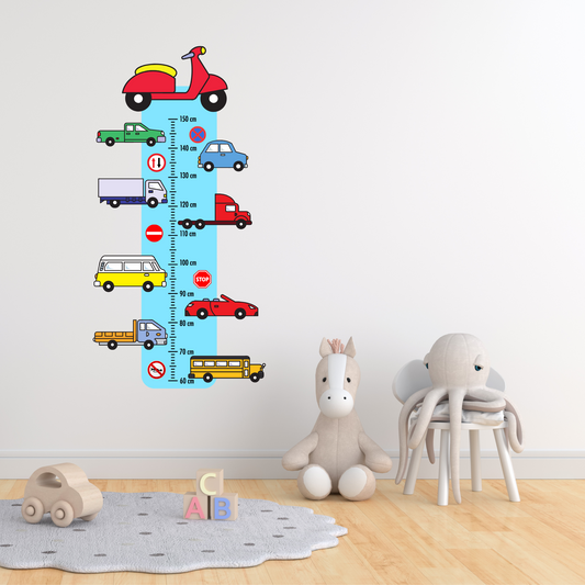 Children’s Measuring Textile Wall Sticker – Cars