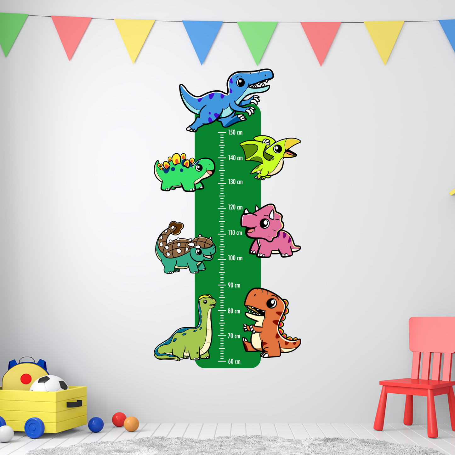 Children’s Measuring Textile Wall Sticker – Dinosaurs