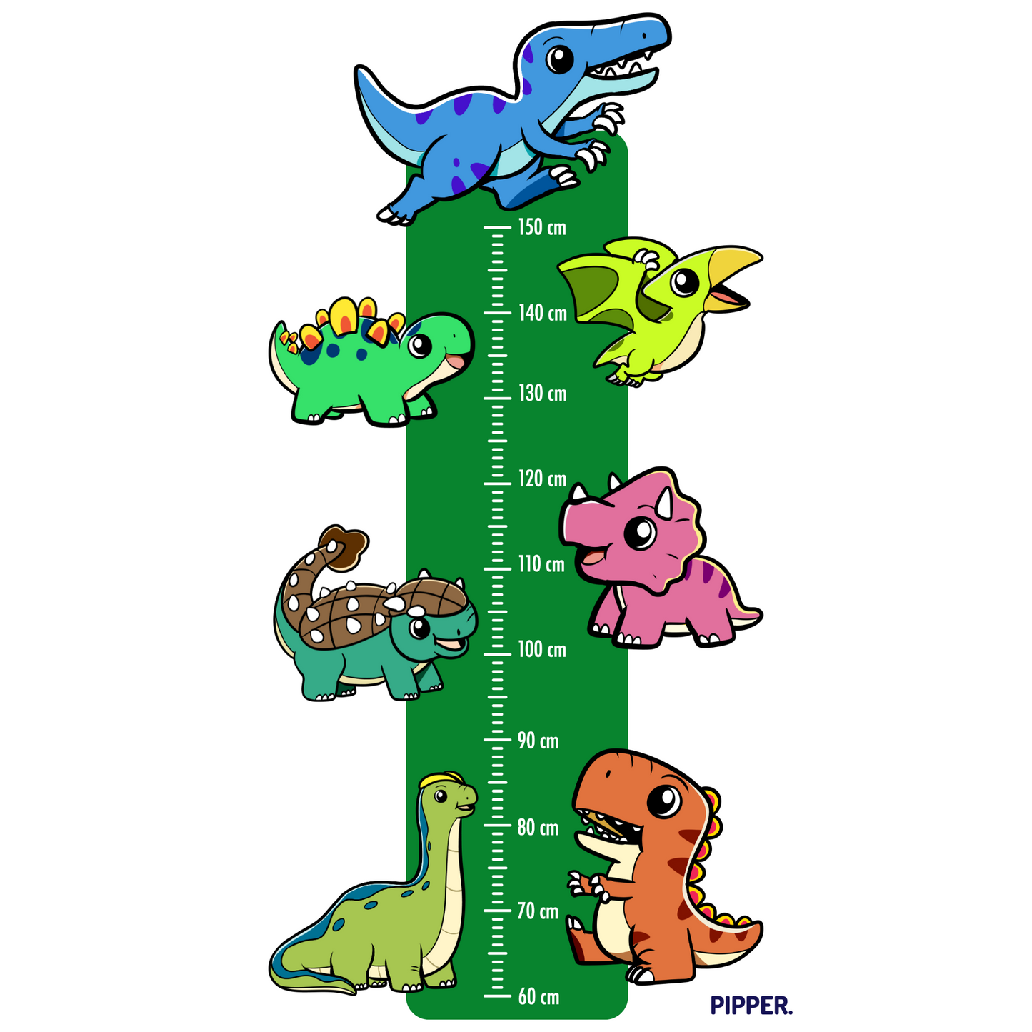 Children’s Measuring Textile Wall Sticker – Dinosaurs