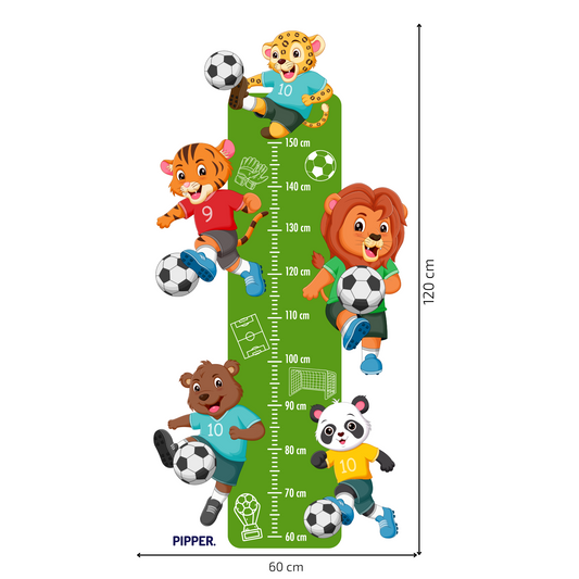 Children’s Measuring Textile Wall Sticker – Football Animals