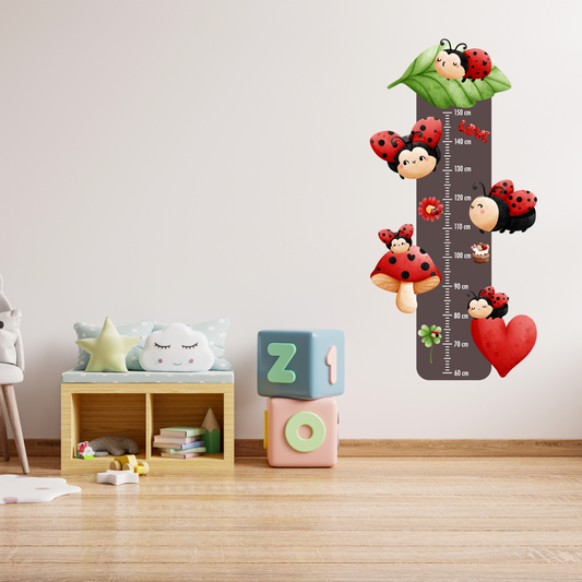 Children’s Measuring Textile Wall Sticker – Ladybirds