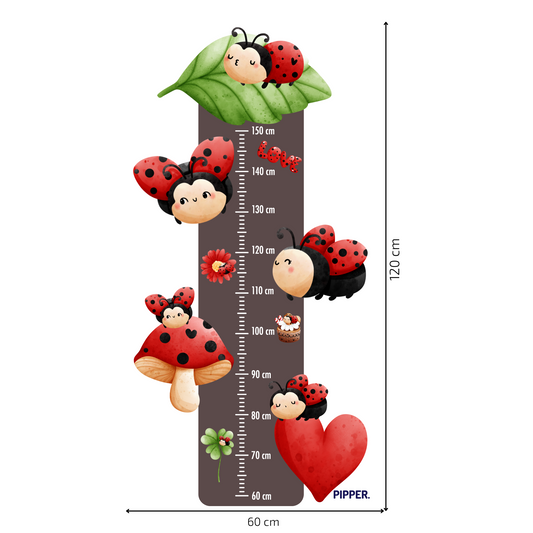 Children’s Measuring Textile Wall Sticker – Ladybirds