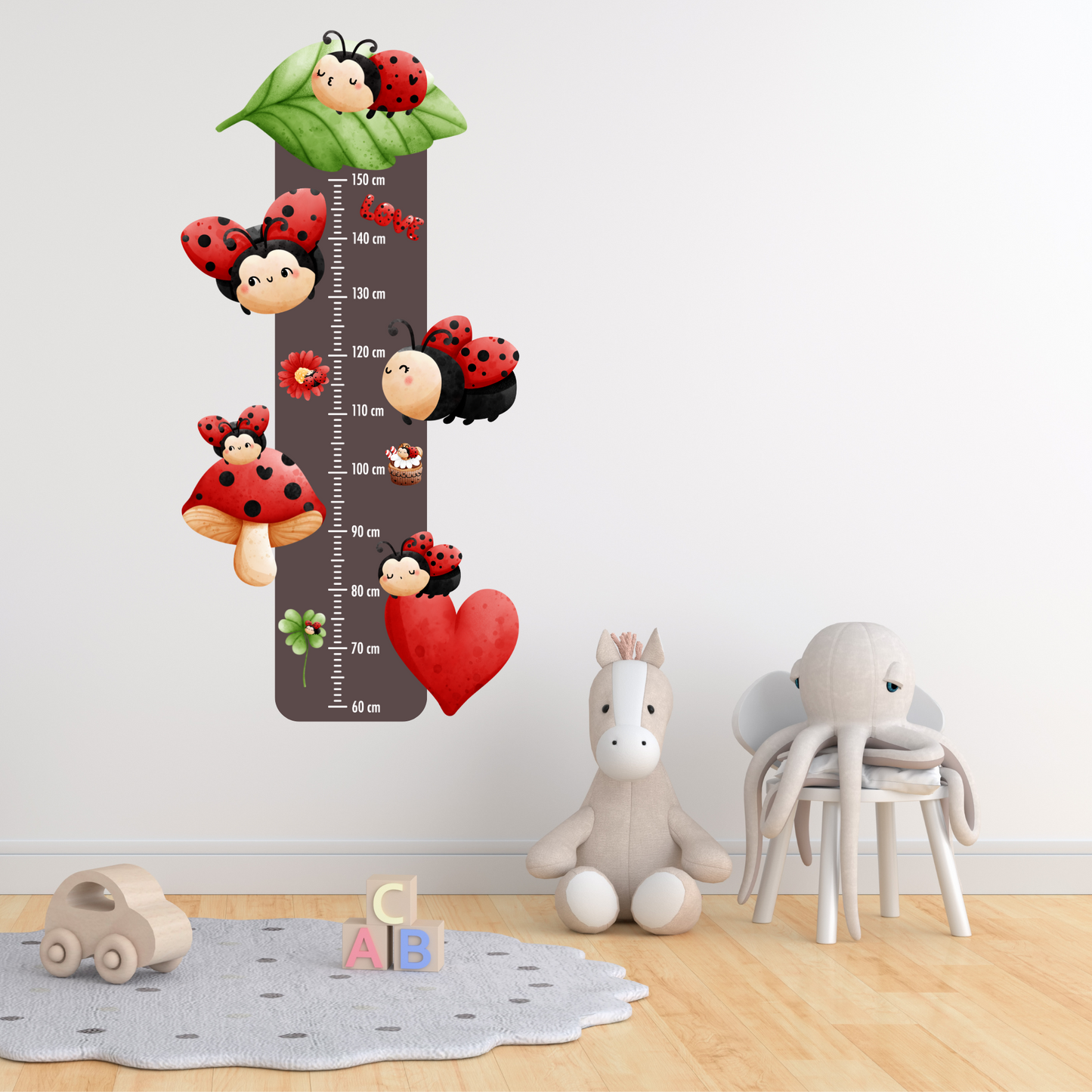 Children’s Measuring Textile Wall Sticker – Ladybirds