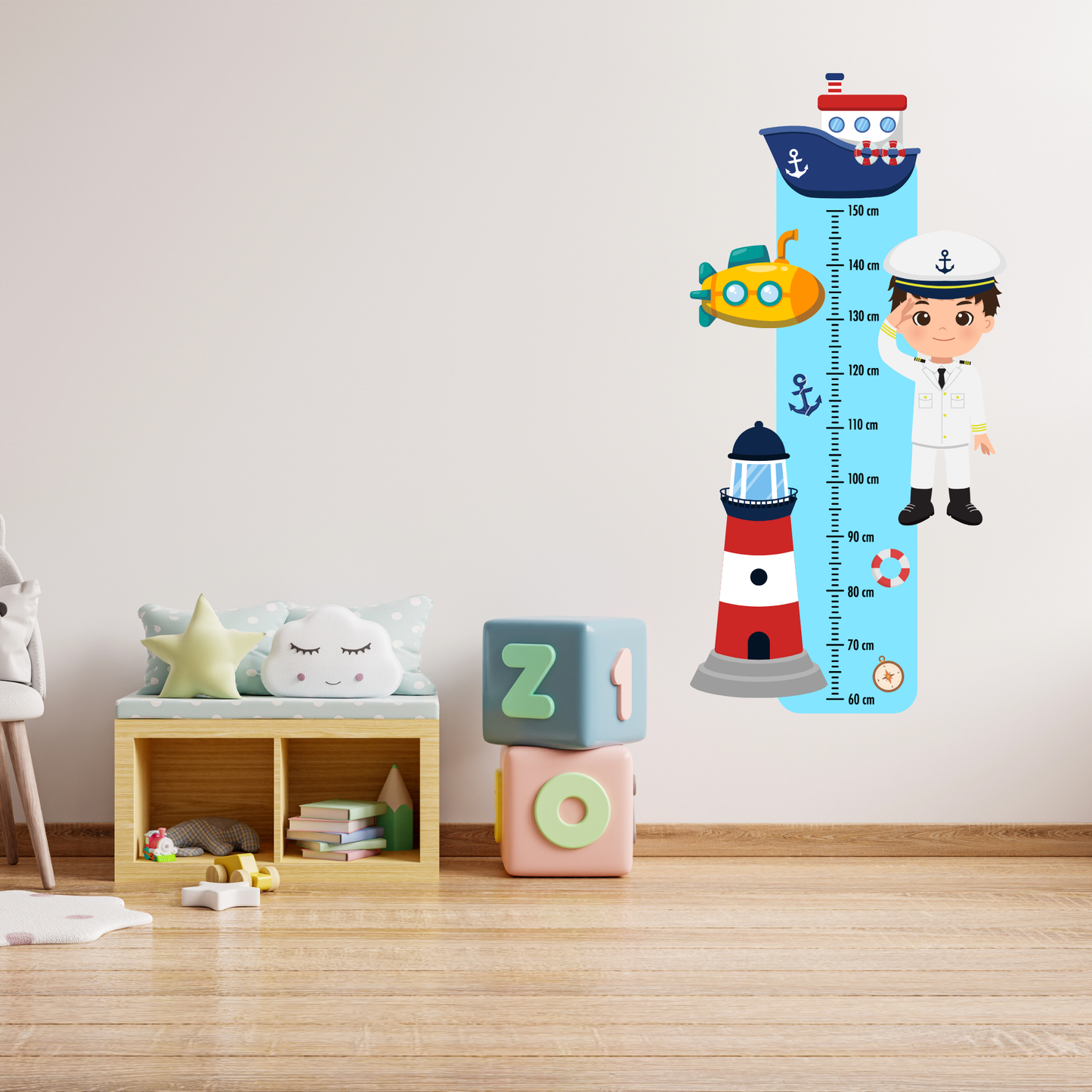 Children’s Measuring Textile Wall Sticker – Sailor