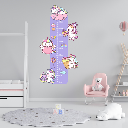 Children’s Measuring Textile Wall Sticker – Unicorns
