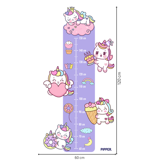 Children’s Measuring Textile Wall Sticker – Unicorns