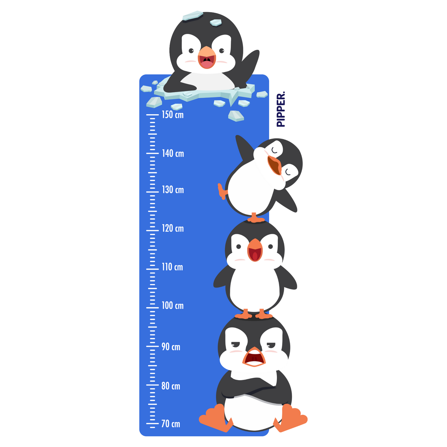 Children’s Measuring Textile Wall Sticker – Happy Penguins