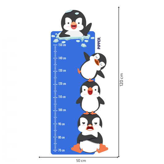 Children’s Measuring Textile Wall Sticker – Happy Penguins