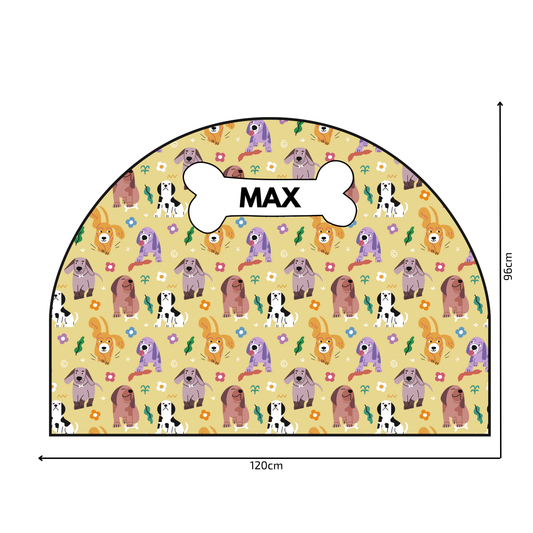 Protective Textile Wall Sticker – Arch – Colorful Dogs