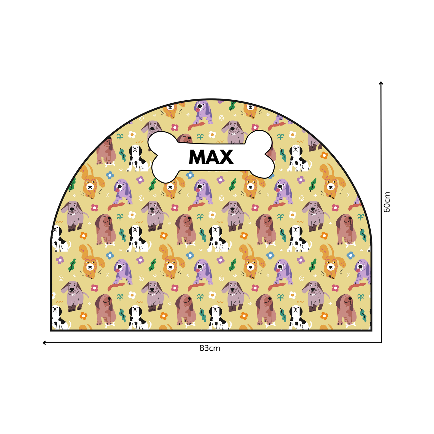 Protective Textile Wall Sticker – Arch – Colorful Dogs