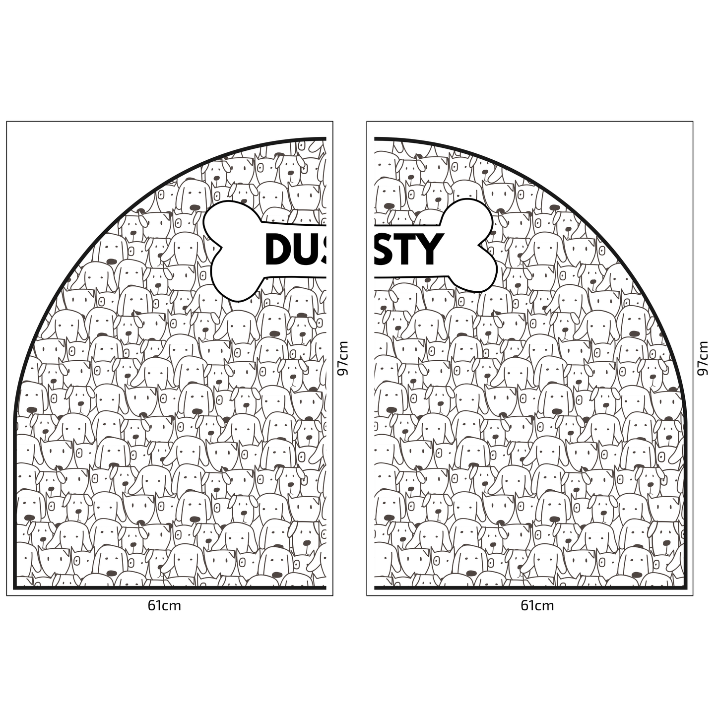 Protective Textile Wall Sticker – Arch – Dogs