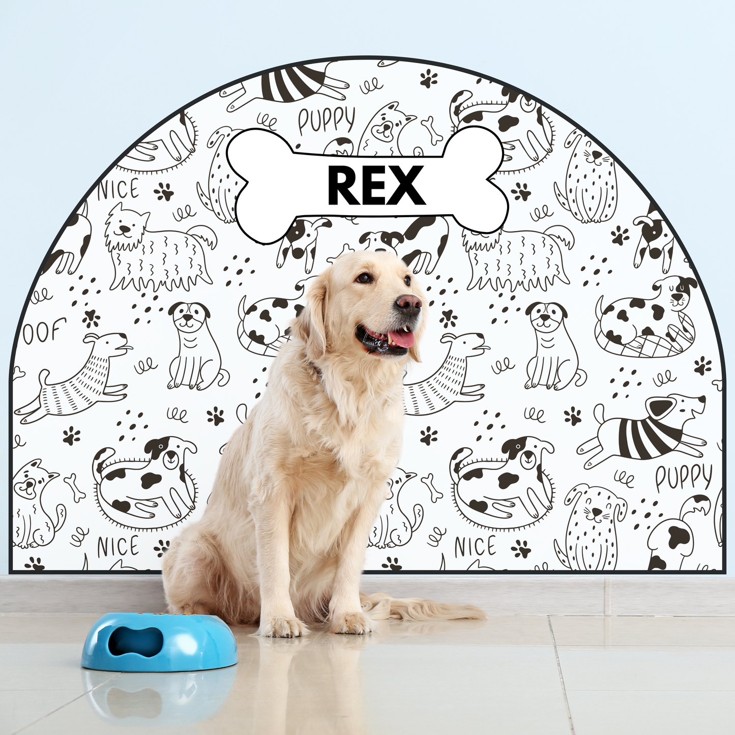 Protective Textile Wall Sticker – Arch – Happy Dogs