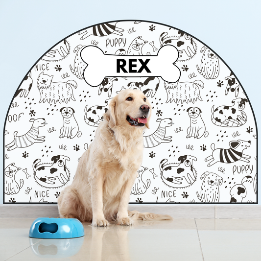 Protective Textile Wall Sticker – Arch – Happy Dogs