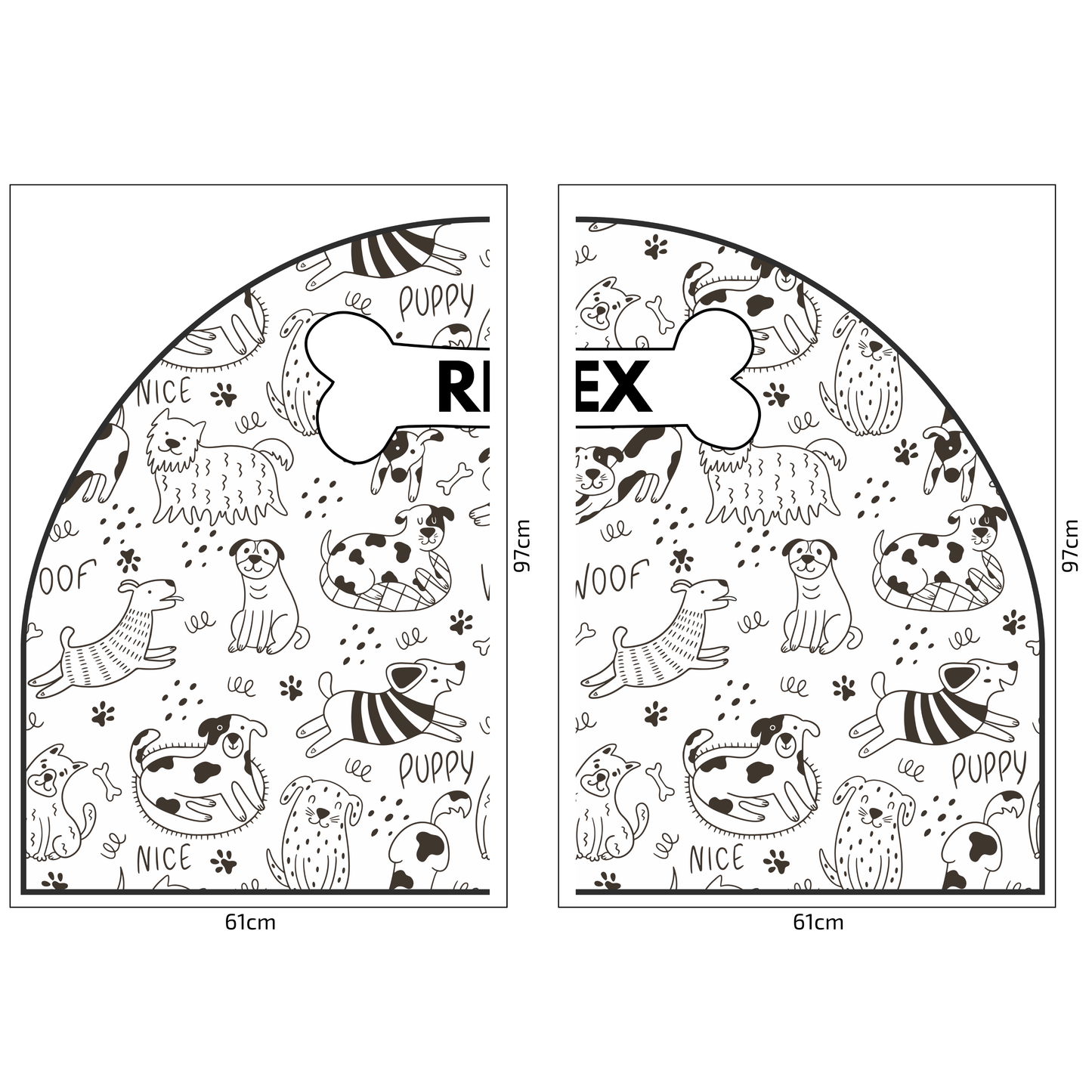 Protective Textile Wall Sticker – Arch – Happy Dogs