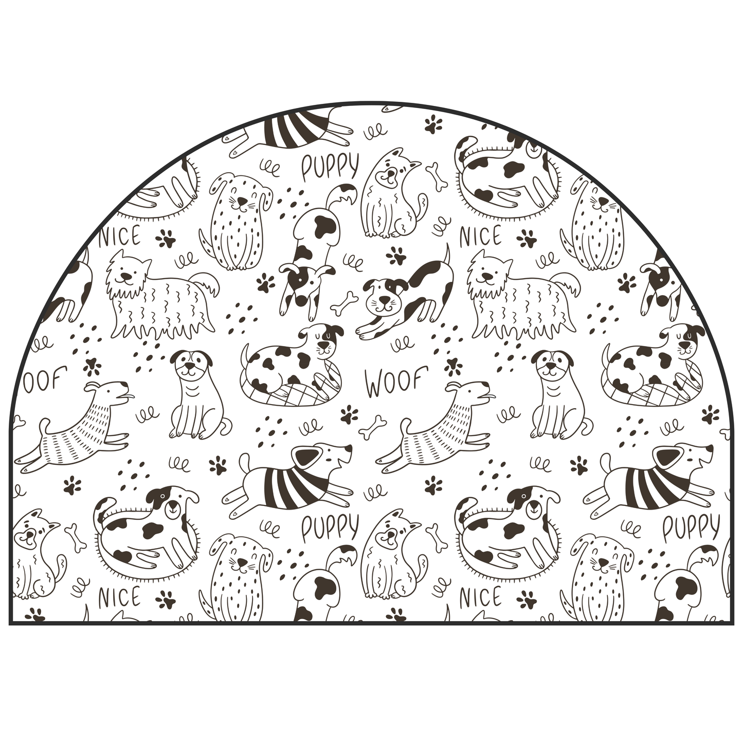 Protective Textile Wall Sticker – Arch – Happy Dogs