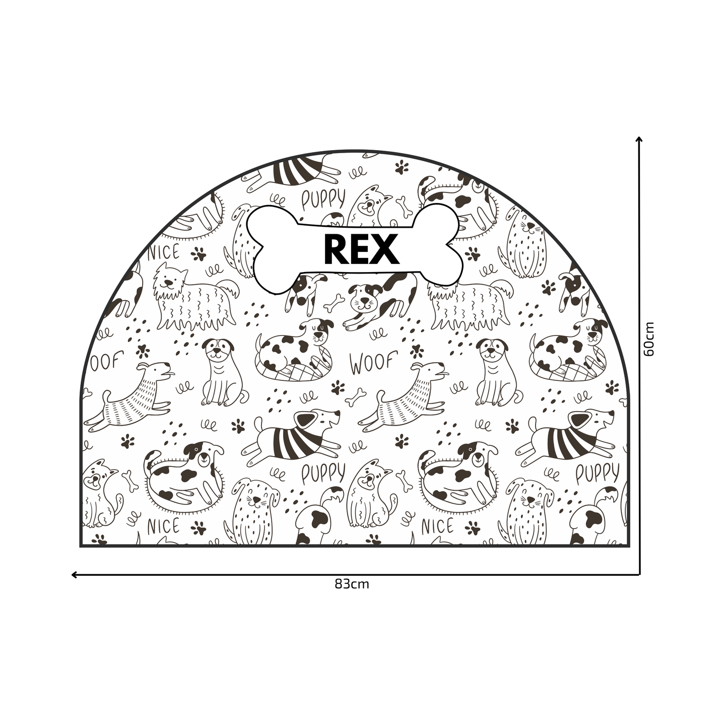 Protective Textile Wall Sticker – Arch – Happy Dogs