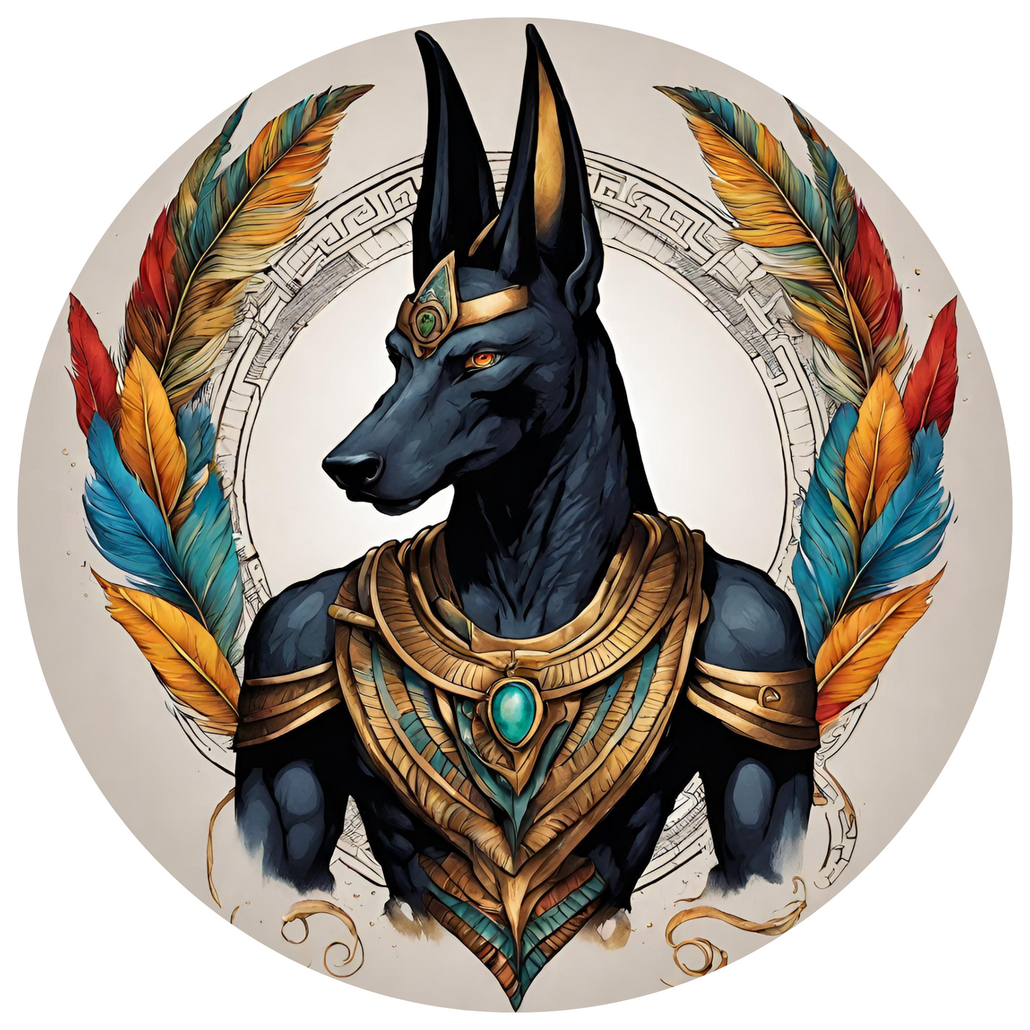 Round Wall Sticker – “Anubis"