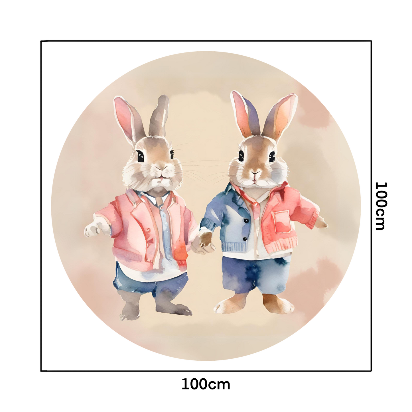 Round Wall Sticker – “Bunnies"
