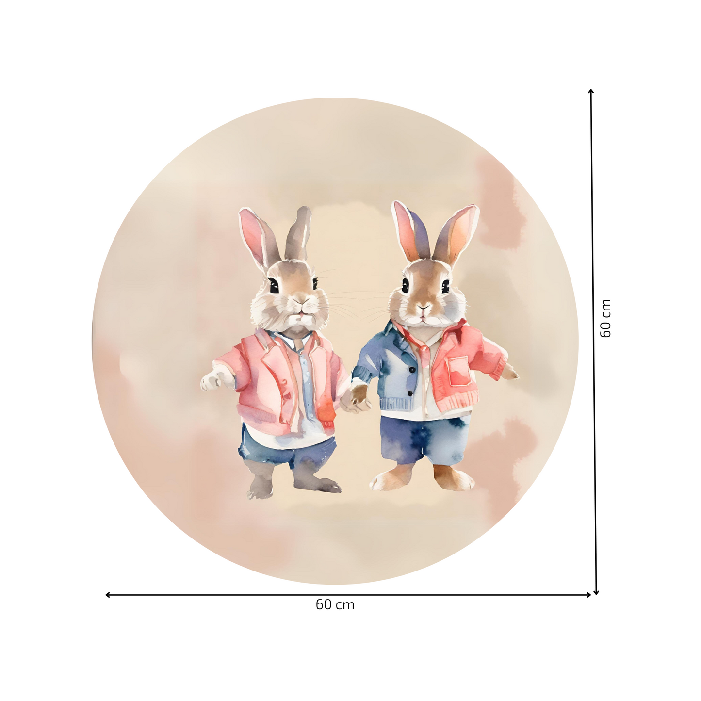 Round Wall Sticker – “Bunnies"