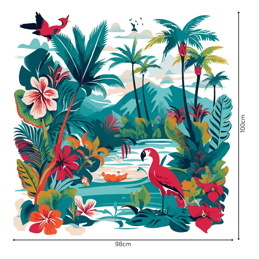 Round Wall Sticker – “Colorful Jungle"