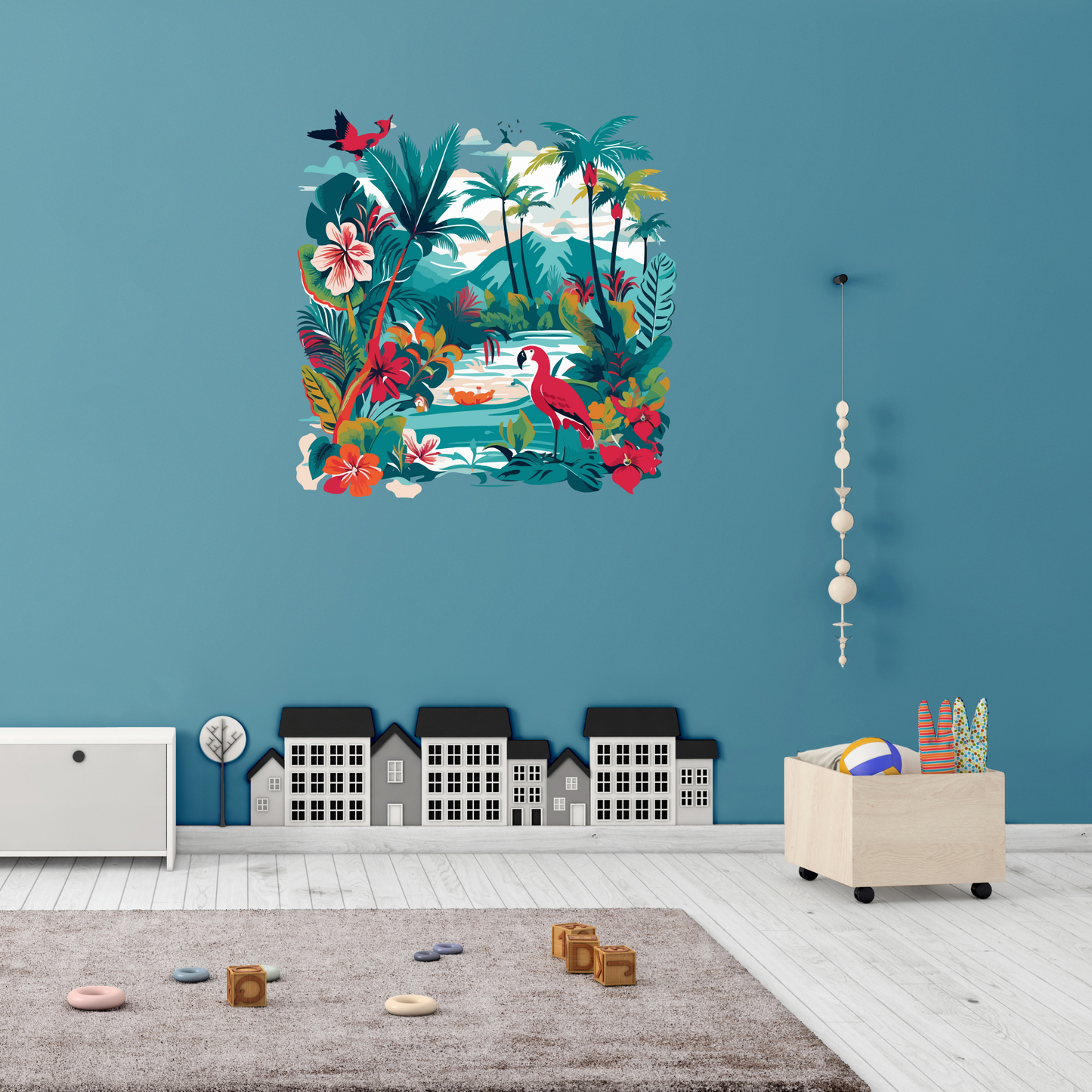 Round Wall Sticker – “Colorful Jungle"