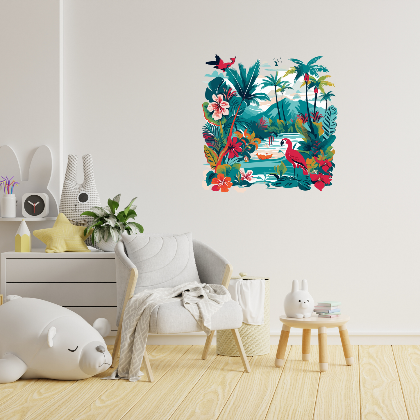 Round Wall Sticker – “Colorful Jungle"