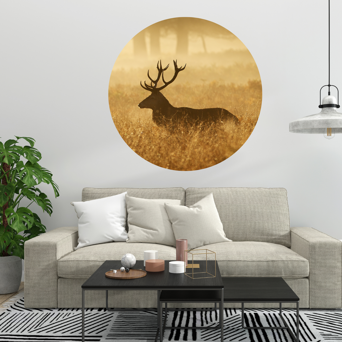 Round Wall Sticker – “Deer 3"