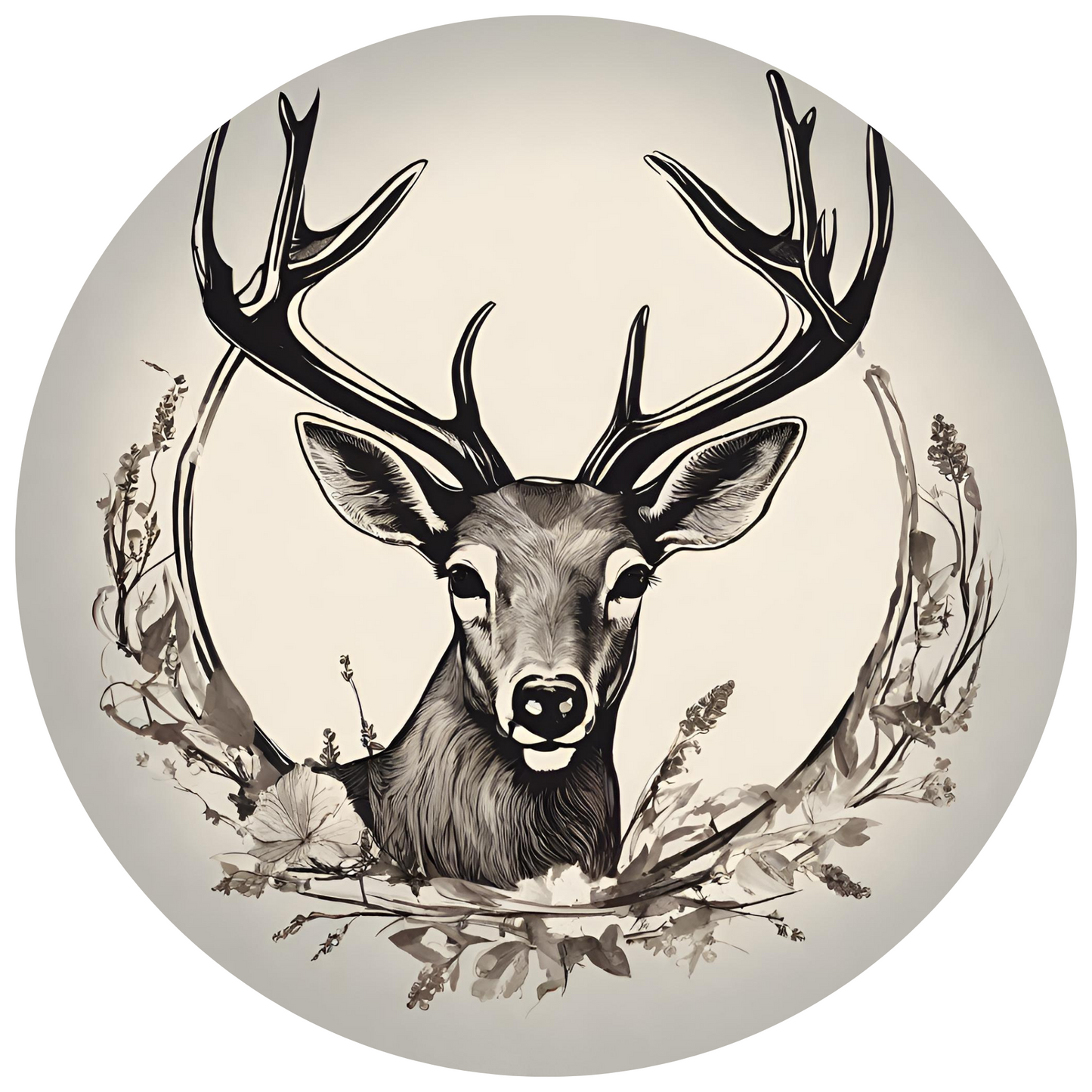 Round Wall Sticker – “Deer"