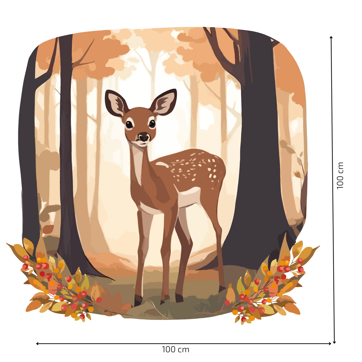 Round Wall Sticker – “Doe in the Forest"