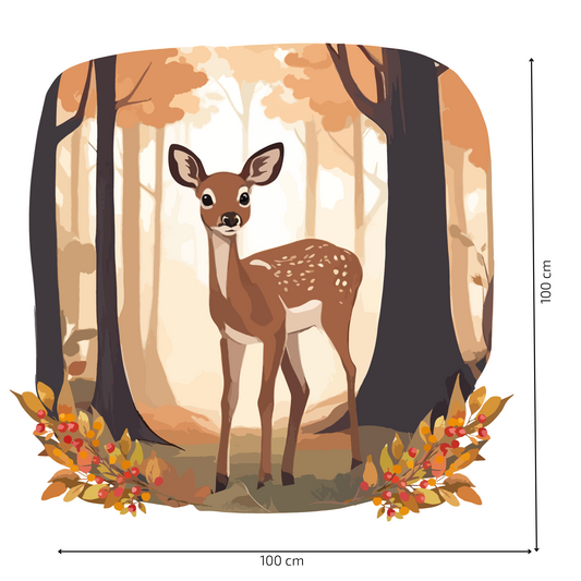 Round Wall Sticker – “Doe in the Forest"