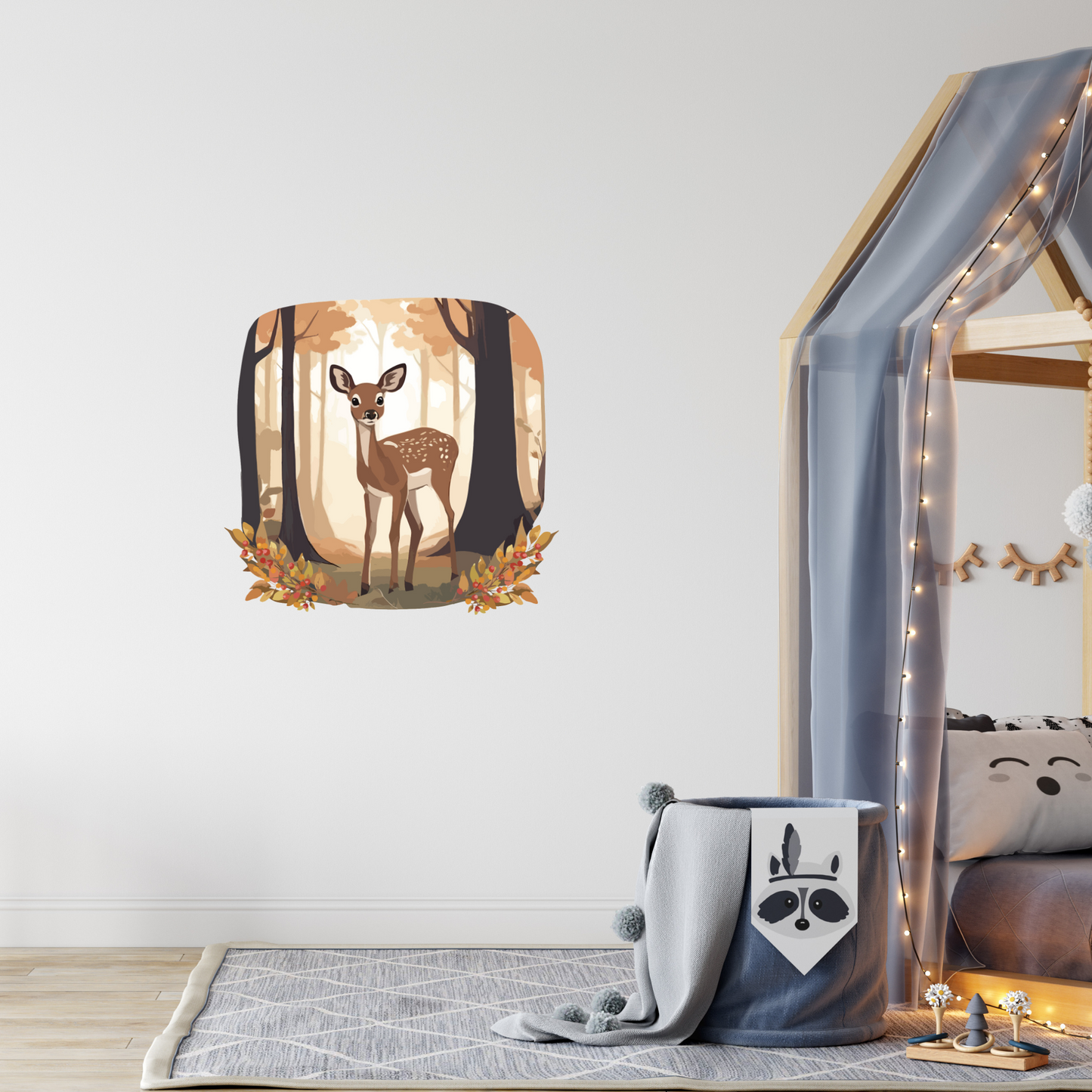 Round Wall Sticker – “Doe in the Forest"