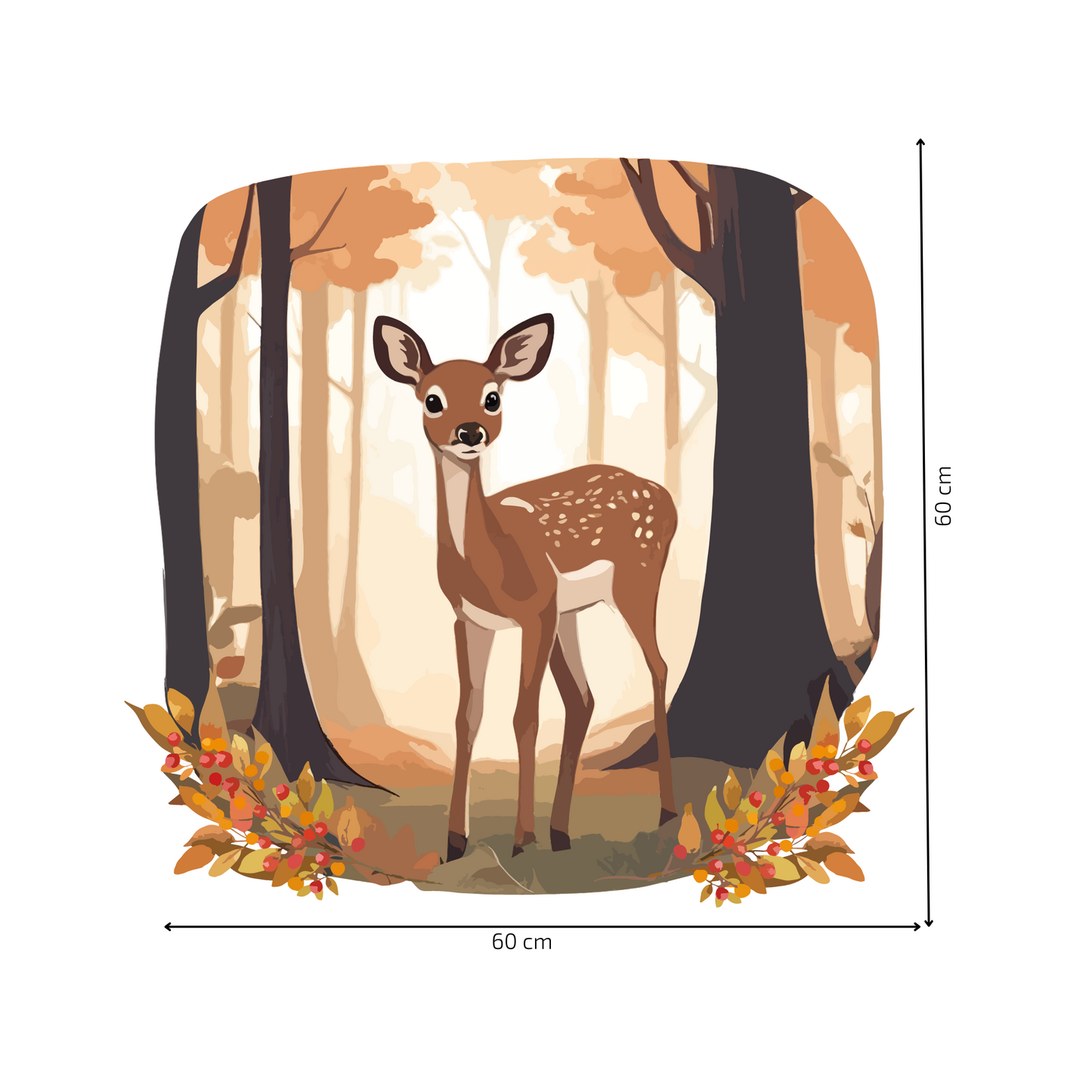 Round Wall Sticker – “Doe in the Forest"