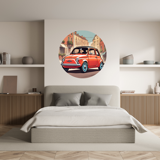 Round Wall Sticker – “Fiat 500"