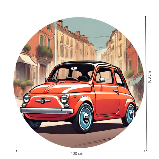 Round Wall Sticker – “Fiat 500"